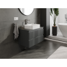 Mexen Rivel bathroom cabinet, 80 cm, 2 drawers, fluted, matte graphite - 91A20-08047-2-BFF66