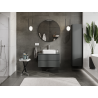 Mexen Rivel bathroom cabinet, 80 cm, 2 drawers, fluted, matte graphite - 91A20-08047-2-BFF66