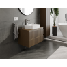 Mexen Rivel 80 cm Bathroom Cabinet, 2 Drawers, Fluted, Walnut - 91A20-08047-2-BFF86
