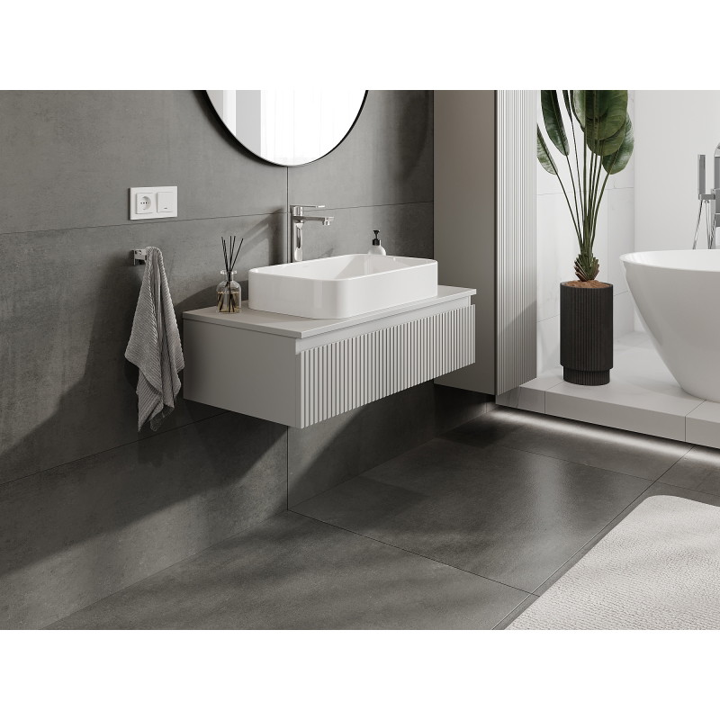 Mexen Rivel vannitoa kapp valamu alla 90 cm, 1 saht, sooniline, hall matt - 91A20-09023-1-BF62