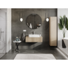 Mexen Rivel bathroom vanity unit 90 cm, 1 drawer, grooved, oak - 91A20-09023-1-BF81