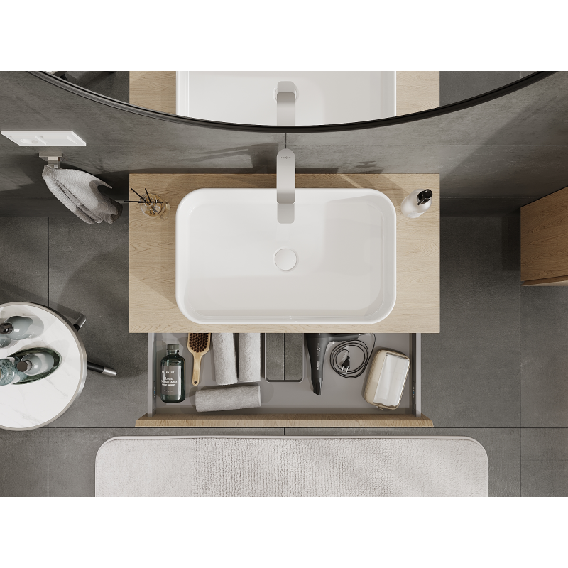 Mexen Rivel mueble de baño bajo lavabo 90 cm, 1 cajón, ranurado, roble - 91A20-09023-1-BF81