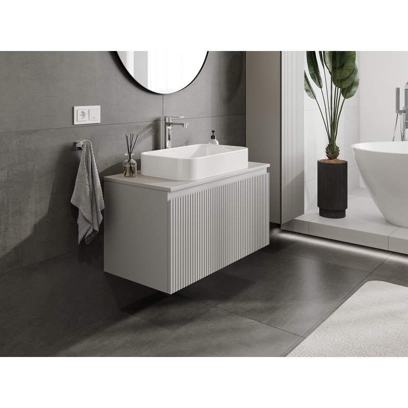 Mexen Rivel vannitoa kapp kraanikausi alla 90 cm, 1 sahtel, sooniline, hall matt - 91A20-09047-1-BF62
