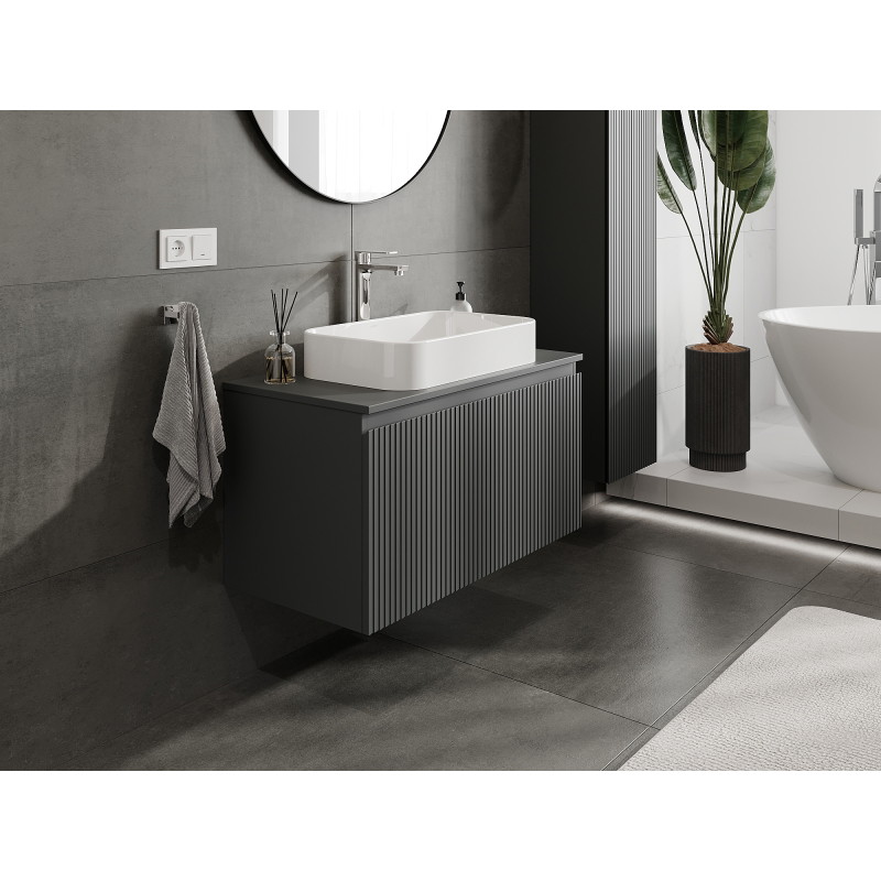 Mexen Rivel vannitoakapile valamu all 90 cm, 1 sahtel, sooneline, hall matt - 91A20-09047-1-BF66