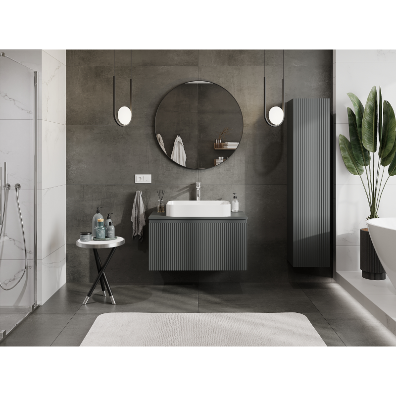 Mexen Rivel ντουλάπι μπάνιου κάτω από νιπτήρα 90 εκ., 1 συρτάρι, αυλακωτό,