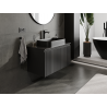 Mexen Rivel vannas istabas skapītis zem izlietnes 90 cm, 1 atvilktne, rievots, melns matēts - 91A20-09047-1-BF71
