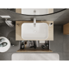 Mexen Rivel bathroom cabinet for washbasin 90 cm, 1 drawer, ridged, oak - 91A20-09047-1-BF81