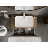 Mexen Rivel bathroom cabinet under-sink 90 cm, 1 drawer, grooved, walnut - 91A20-09047-1-BF86