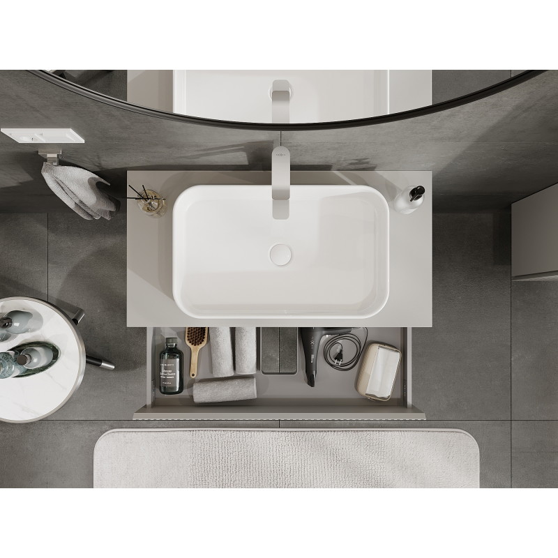 Mexen Rivel vannitoa kapp valamualune 90 cm, 2 sahtlit, sooneline, hall matt - 91A20-09047-2-BFF62