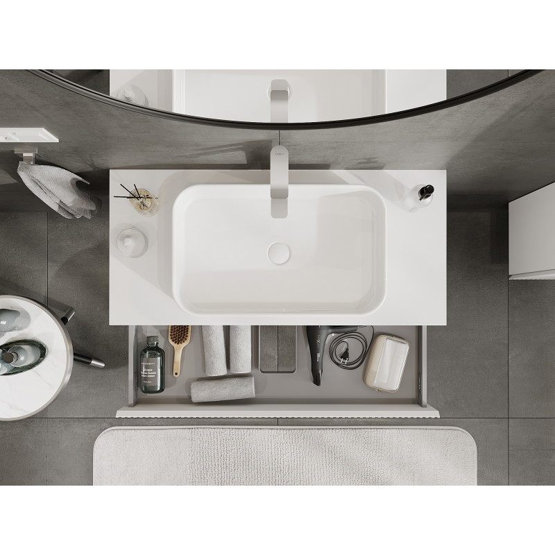 Mexen Rivel vannitoakapp valamualune 100 cm, 1 sahtel, sooneline, valge matt - 91A20-10023-1-BF01
