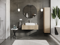 Mexen Rivel mobile da bagno sottolavabo 100 cm, 1 cassetto, scanalato, rovere - 91A20-10023-1-BF81