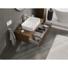 Mexen Rivel bathroom cabinet under-sink 100 cm, 1 drawer, fluted, walnut - 91A20-10023-1-BF86