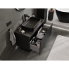 Mexen Rivel meuble de salle de bain sous lavabo 100 cm, 1 tiroir, rainuré, noir mat - 91A20-10047-1-BF71