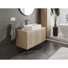 Mexen Rivel mueble de baño bajo lavabo de 100 cm, 1 cajón, acanalado, roble - 91A20-10047-1-BF81