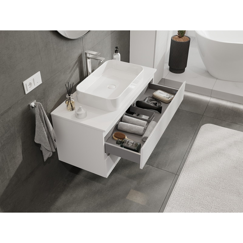 Mexen Rivel vannitoa valamualune kapp 100 cm, 2 sahtlit, sooniline, valge matt - 91A20-10047-2-BFF01