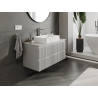 Mexen Rivel 100 cm Under-Sink Bathroom Cabinet, 2 Drawers, Fluted, Matte Grey - 91A20-10047-2-BFF62