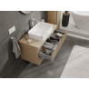 Mexen Rivel bathroom cabinet for sink 100 cm, 2 drawers, fluted, oak - 91A20-10047-2-BFF81