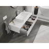 Mexen Rivel bathroom cabinet for washbasin 120 cm, 1 drawer, fluted, white matte - 91A20-12023-1-BF01