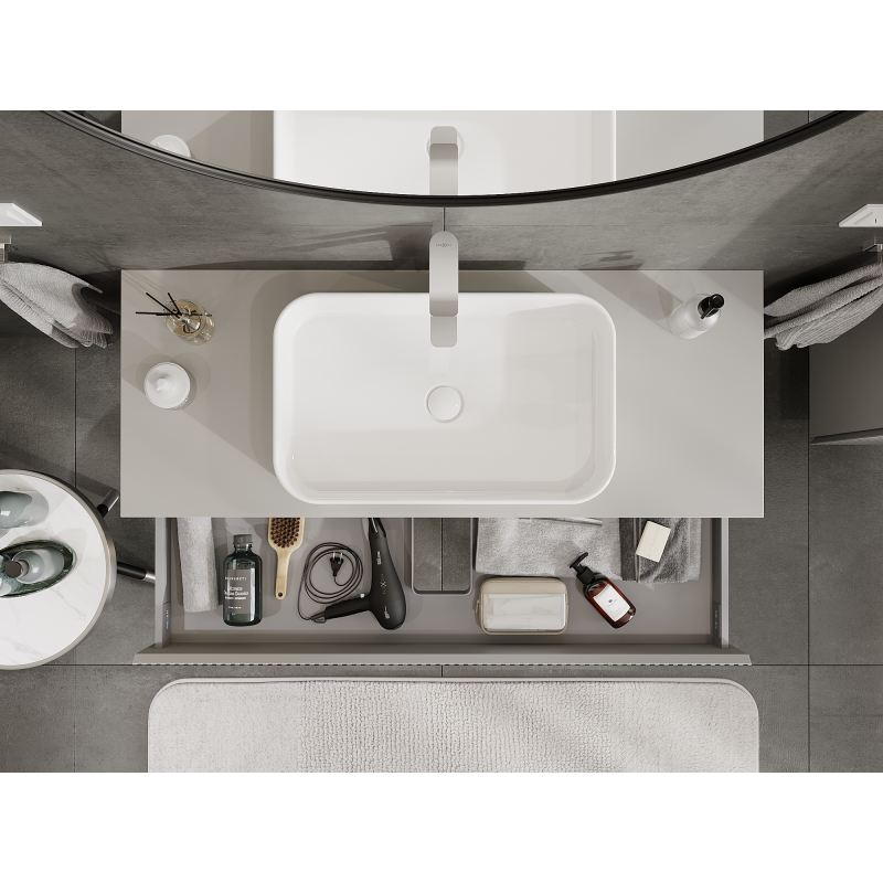 Mexen Rivel meuble de salle de bain sous vasque 120 cm, 1 tiroir, rainuré, gris mat - 91A20-12023-1-BF62