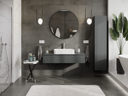 Mexen Rivel mueble de baño para lavabo 120 cm, 1 cajón, estriado, gris mate - 91A20-12023-1-BF66