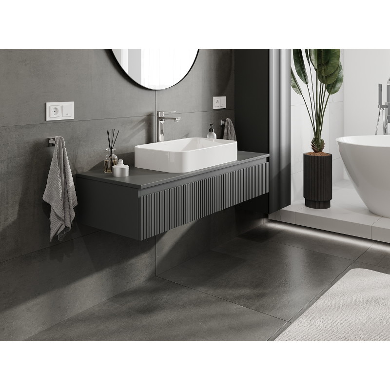 Mexen Rivel 120 cm valamu aluskapp, 1 sahtel, soonikkoes, hall matt - 91A20-12023-1-BF66