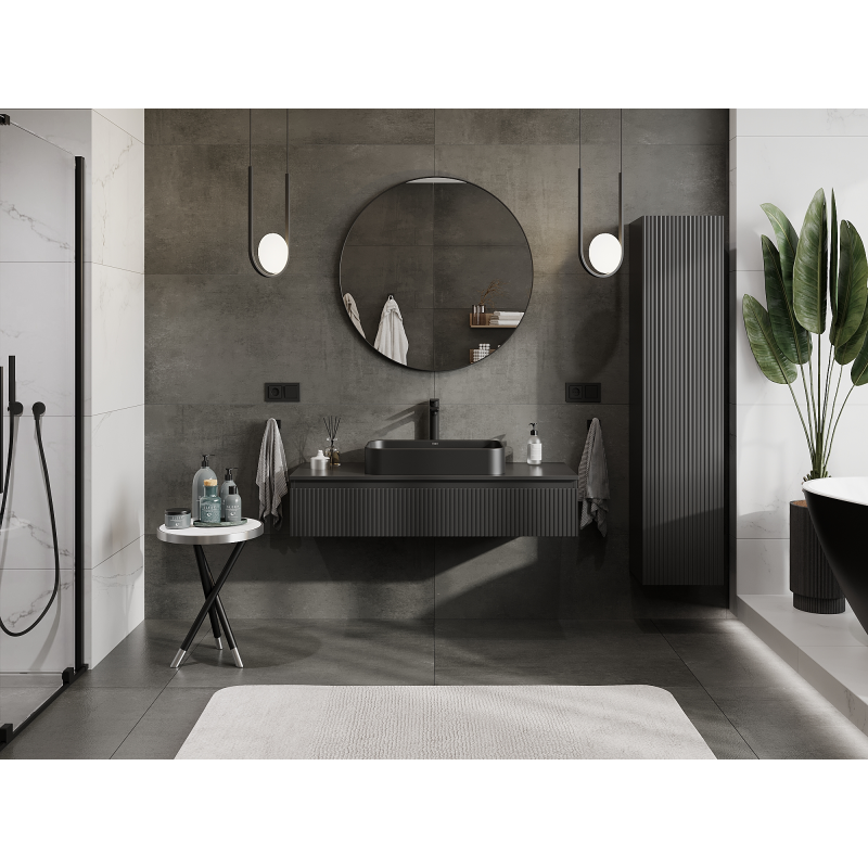 Mexen Rivel ντουλάπι μπάνιου κάτω από τον νιπτήρα 120 εκ., 1 συρτάρι, ραβδωτό,