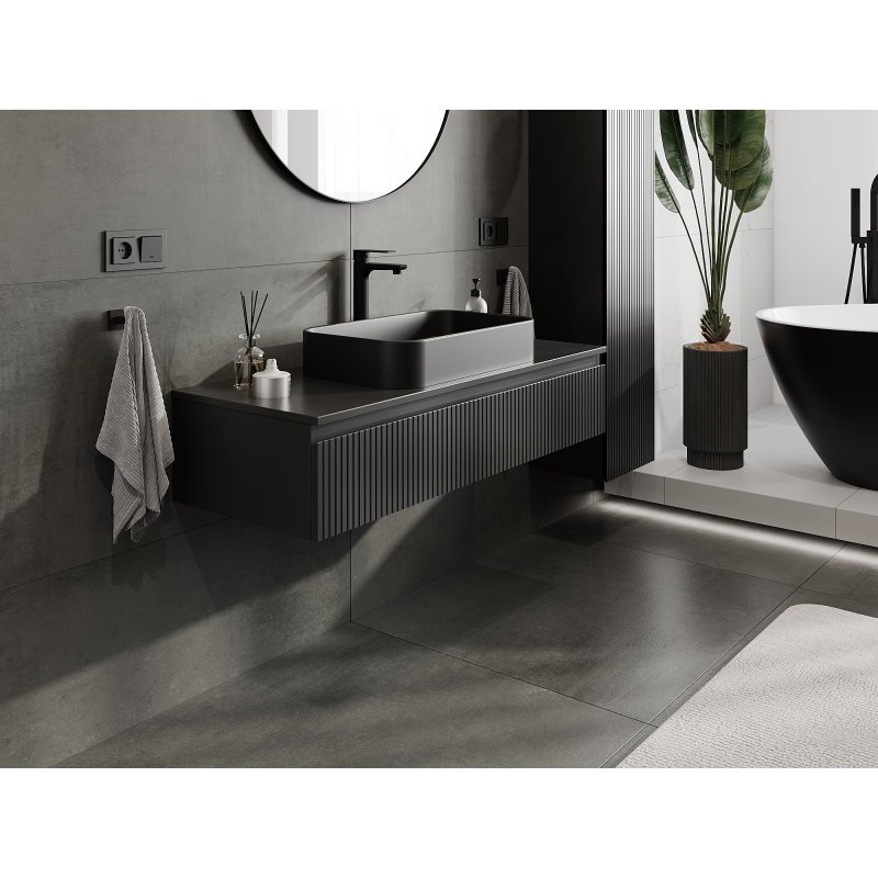 Mexen Rivel ντουλάπι μπάνιου κάτω από τον νιπτήρα 120 εκ., 1 συρτάρι, ραβδωτό,