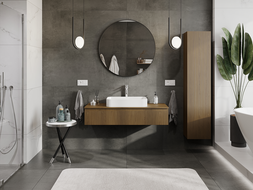 Mexen Rivel armoire de salle de bain sous lavabo 120 cm, 1 tiroir, cannelé, noyer - 91A20-12023-1-BF86