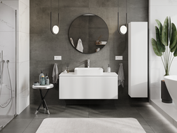 Mexen Rivel Badschrank für Waschbecken 120 cm, 1 Schublade, geriffelt, weiß matt - 91A20-12047-1-BF01