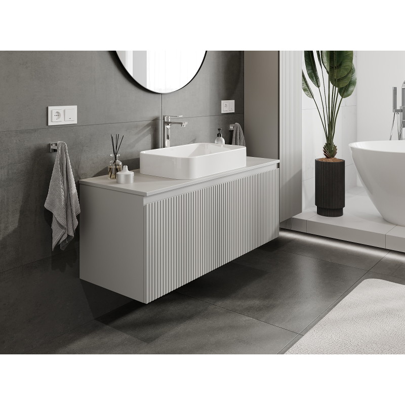 Mexen Rivel vannitoakapp valamu alla, 120 cm, 1 sahtel, sooniline, hall matt - 91A20-12047-1-BF62