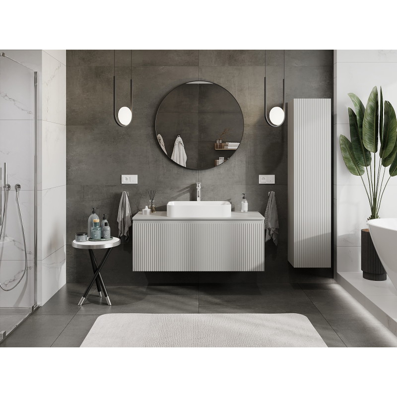 Mexen Rivel vannitoakapp valamu alla, 120 cm, 1 sahtel, sooniline, hall matt - 91A20-12047-1-BF62