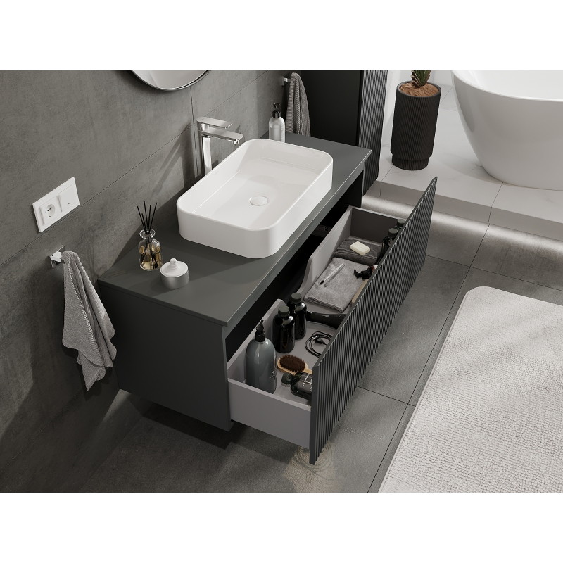 Mexen Rivel vannitoa valamukapp 120 cm, 1 sahtel, sooniline, matt grafiit - 91A20-12047-1-BF66