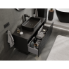 Mexen Rivel mueble de baño bajo lavabo 120 cm, 1 cajón, acanalado, negro mate - 91A20-12047-1-BF71