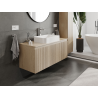 Mexen Rivel 120 cm Bathroom Vanity Cabinet, 1 Drawer, Grooved, Oak - 91A20-12047-1-BF81
