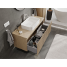 Mexen Rivel 120 cm Bathroom Vanity Cabinet, 1 Drawer, Grooved, Oak - 91A20-12047-1-BF81