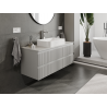 Mexen Rivel 120 cm bathroom cabinet with sink, 2 drawers, grooved, grey matte - 91A20-12047-2-BFF62