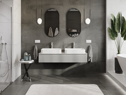 Mexen Rivel armoire de salle de bain sous lavabo 140 cm, 1 tiroir, rainuré, gris mat - 91A20-14023-1-BF62