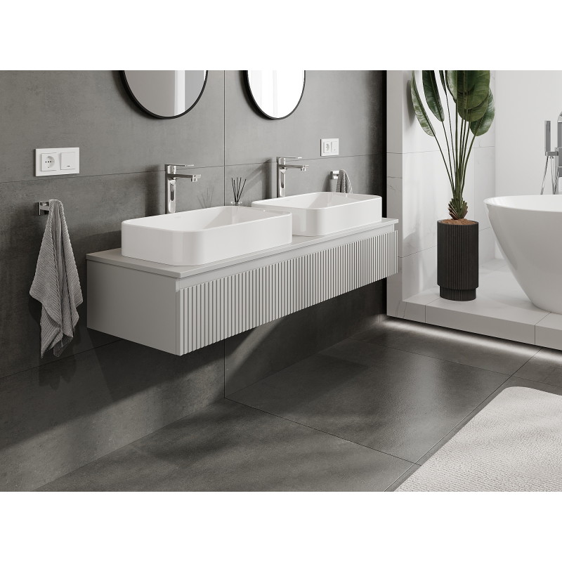 Mexen Rivel vannitoakapp valamu alla 140 cm, 1 sahtel, sooniline, hall matt - 91A20-14023-1-BF62