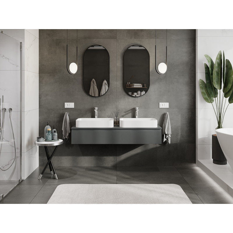 Mexen Rivel vannitoakapp kraanikausi all 140 cm, 1 sahtel, sooneline, grafiit matt - 91A20-14023-1-BF66