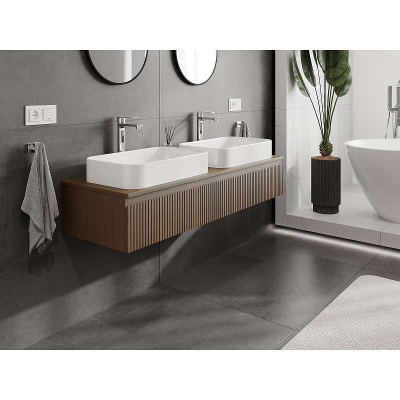 Mexen Rivel vannitoakapp valamualune 140 cm, 1 sahtel, sooniline, pähkel - 91A20-14023-1-BF86