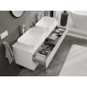 Mexen Rivel 140 cm Bathroom Cabinet, 2 Drawers, Fluted, White Matte - 91A20-14047-2-BFF01