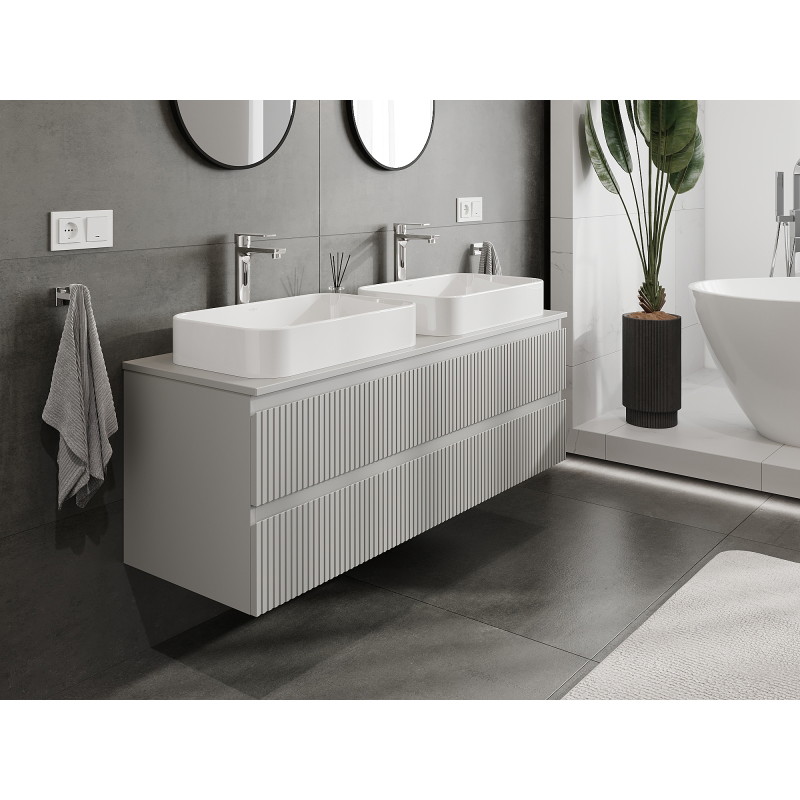 Mexen Rivel vannitoa kapialus 140 cm, 2 sahtlit, sooneline, hall matt - 91A20-14047-2-BFF62