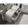 Mexen Rivel gabinete de baño bajo lavabo de 140 cm, 2 cajones, acanalado, gris mate - 91A20-14047-2-BFF62