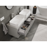 Mexen Rivel meuble de salle de bains sous vasque 140 cm, 2 tiroirs, rainuré, gris mat - 91A20-14047-2-BFF62