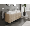Mexen Rivel 140 cm Bathroom Cabinet Under Sink, 2 Drawers, Fluted, Oak - 91A20-14047-2-BFF81
