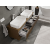 Mexen Rivel bathroom cabinet 140 cm, 2 drawers, fluted, walnut - 91A20-14047-2-BFF86