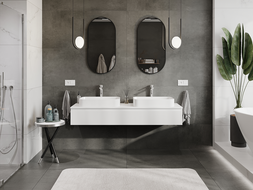 Mexen Rivel mobile da bagno per lavabo 160 cm, 1 cassetto, scanalato, bianco opaco - 91A20-16023-1-BF01