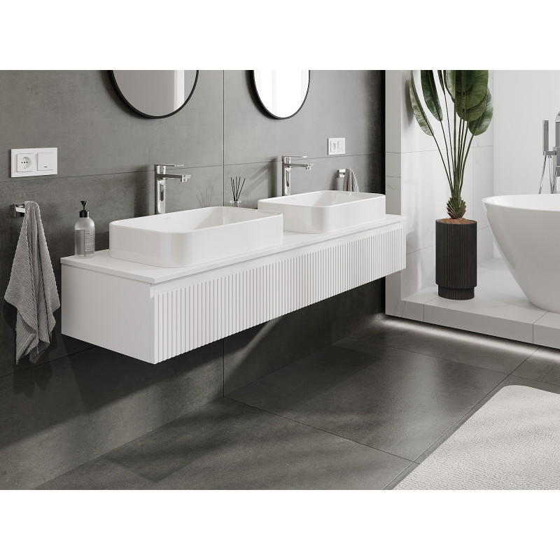Mexen Rivel vannitoakapp valamu all 160 cm, 1 sahtel, sooneline, valge matt - 91A20-16023-1-BF01