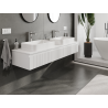Mexen Rivel bathroom cabinet for washbasin 160 cm, 1 drawer, fluted, white matte - 91A20-16023-1-BF01