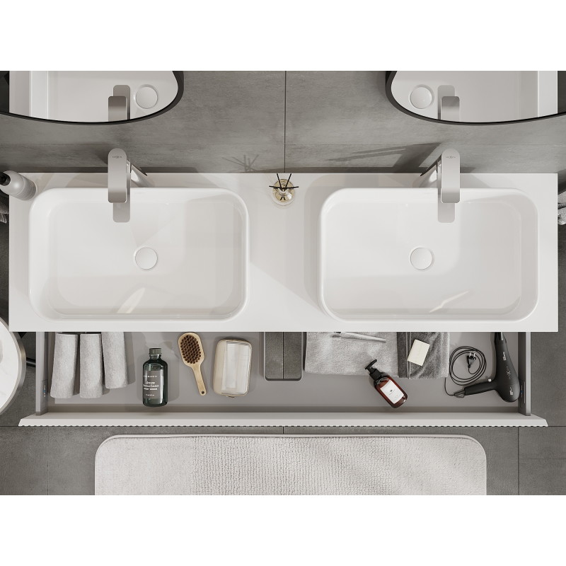 Mexen Rivel vannitoakapp valamu all 160 cm, 1 sahtel, sooneline, valge matt - 91A20-16023-1-BF01